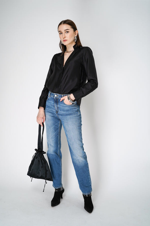 Dorothee Schumacher Trench it Up Silk Blouse in Black