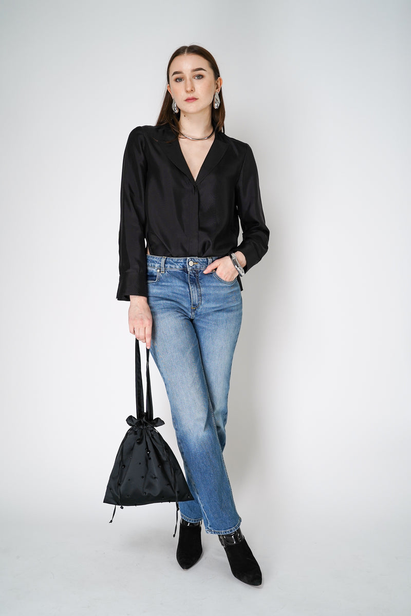 Dorothee Schumacher Trench it Up Silk Blouse in Black Vancouver. Shop Online or in Store.