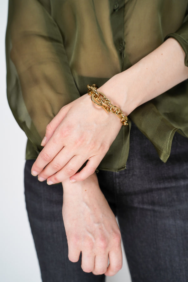 Fabiana Filippi Eco Brass Diamond Chain Bracelet in Gold