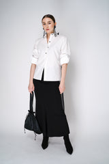 Dorothee Schumacher Fluid Drape Viscose Long Skirt in Black Vancouver. Shop Online or in Store.