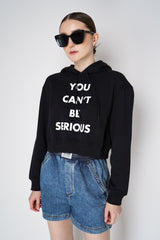 Moschino "You Can't Be Serious" Hoodie Pullover in Black