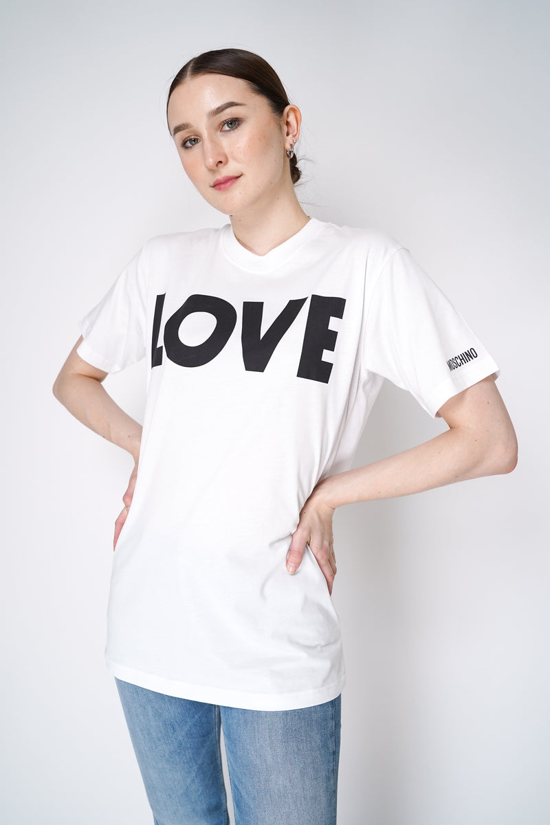 Moschino "LOVE" Organic Cotton T-Shirt in White