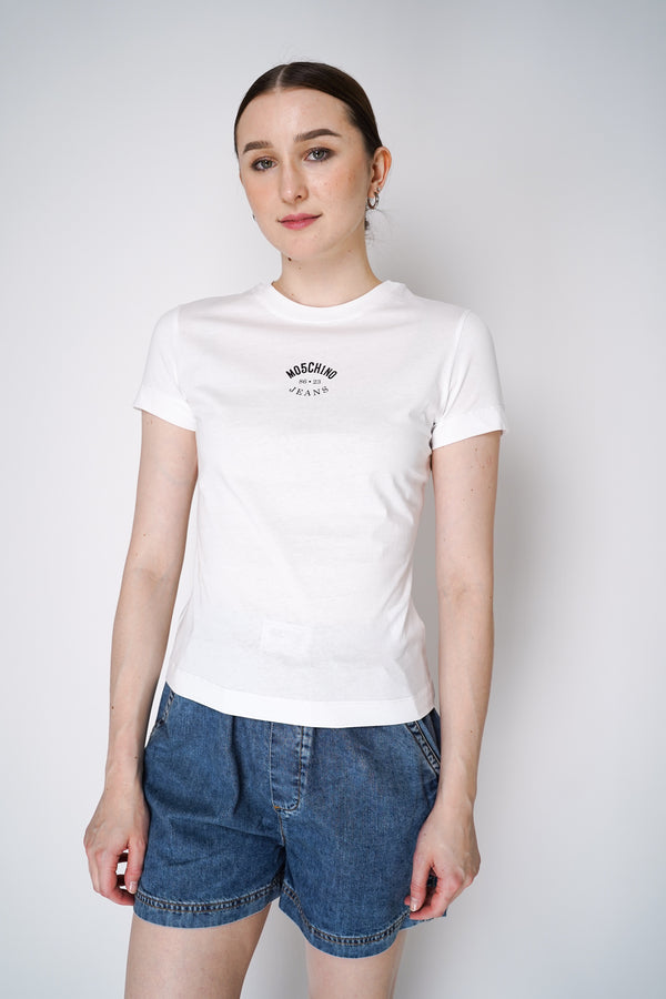 Moschino Jeans "86.23" Organic Cotton T-Shirt in White