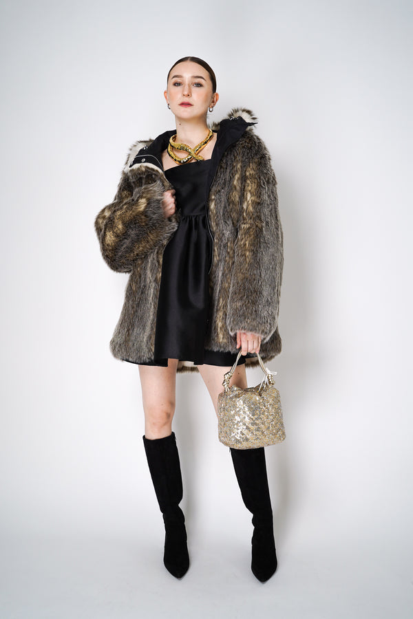 Moschino Jeans Reversible Faux Fur Coat