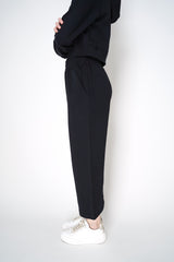 Moschino Wide Leg Pull-On Jogger Pants with Barcode Patch in Black