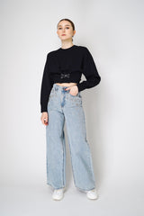 Moschino Jeans Black Knitted Viscose Top