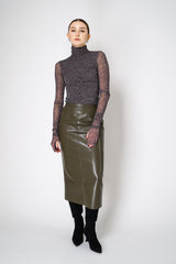 Philosophy di Lorenzo Serafini Stretch Tulle Turtleneck Top in Grey Melange