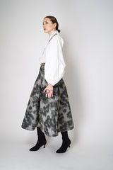 Philosophy di Lorenzo Serafini Wide Scuba Skirt in Grey Abstract Print