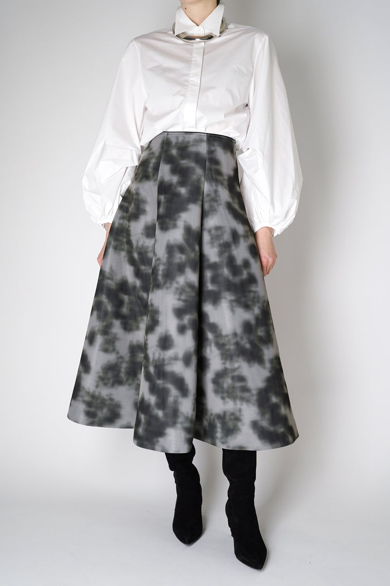 Philosophy di Lorenzo Serafini Wide Scuba Skirt in Grey Abstract Print