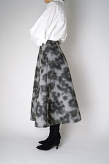 Philosophy di Lorenzo Serafini Wide Scuba Skirt in Grey Abstract Print