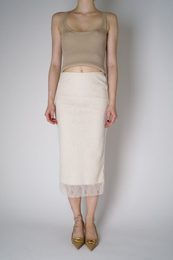 Philosophy di Lorenzo Serafini Lace Midi Skirt in Off-white Vancouver. Shop Online or in Store. 