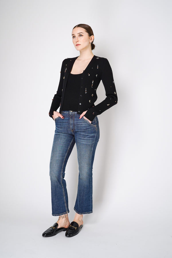 Dorothee Schumacher Embellished Fine Rib Merino Twinset in Black Vancouver. Shop Online or in Store.