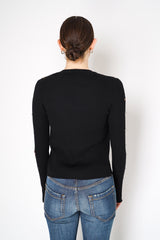 Dorothee Schumacher Embellished Fine Rib Merino Twinset in Black