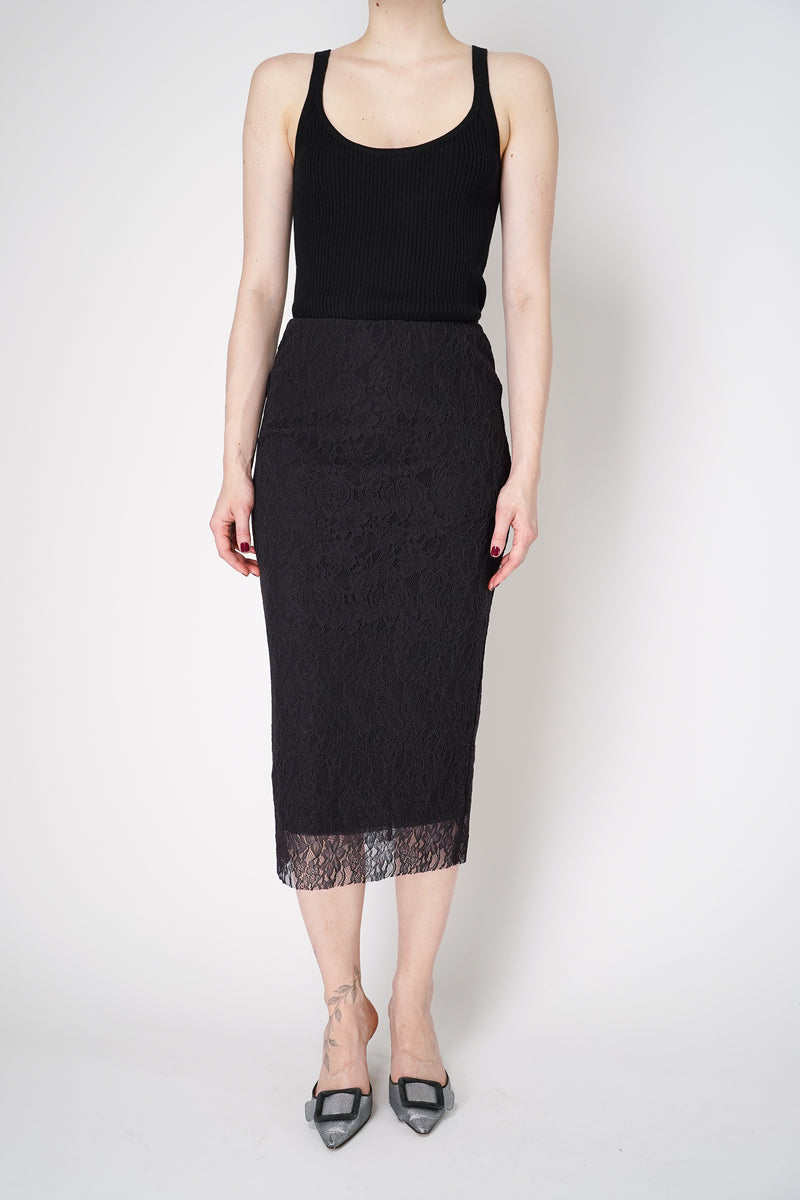 Philosophy di Lorenzo Serafini Lace Midi Skirt in Black