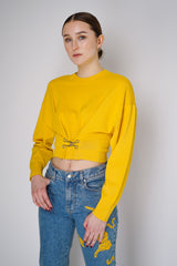 Moschino Jeans Yellow Knitted Viscose Top