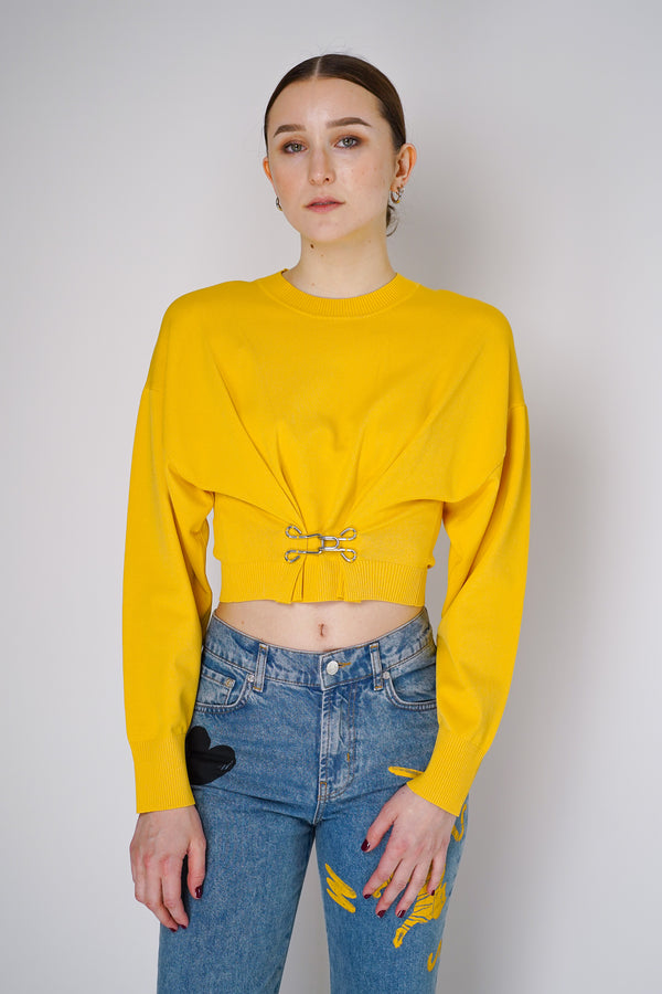 Moschino Jeans Yellow Knitted Viscose Top