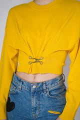 Moschino Jeans Yellow Knitted Viscose Top