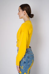 Moschino Jeans Yellow Knitted Viscose Top