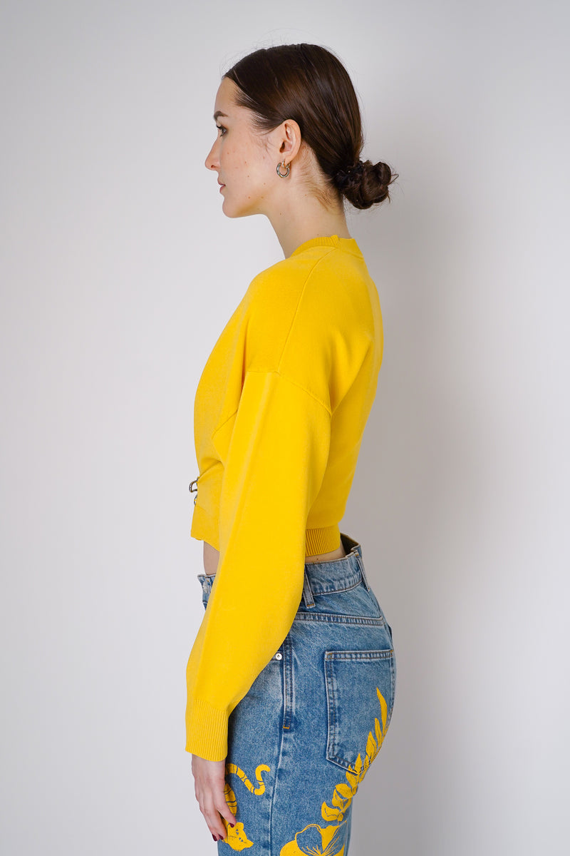 Moschino Jeans Yellow Knitted Viscose Top