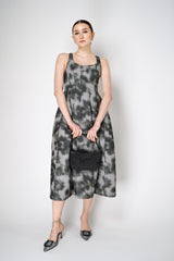 Philosophy di Lorenzo Serafini Midi Scuba Dress in Grey Abstract Print