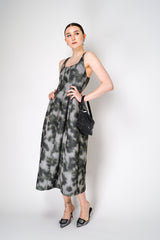 Philosophy di Lorenzo Serafini Midi Scuba Dress in Grey Abstract Print