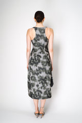 Philosophy di Lorenzo Serafini Midi Scuba Dress in Grey Abstract Print