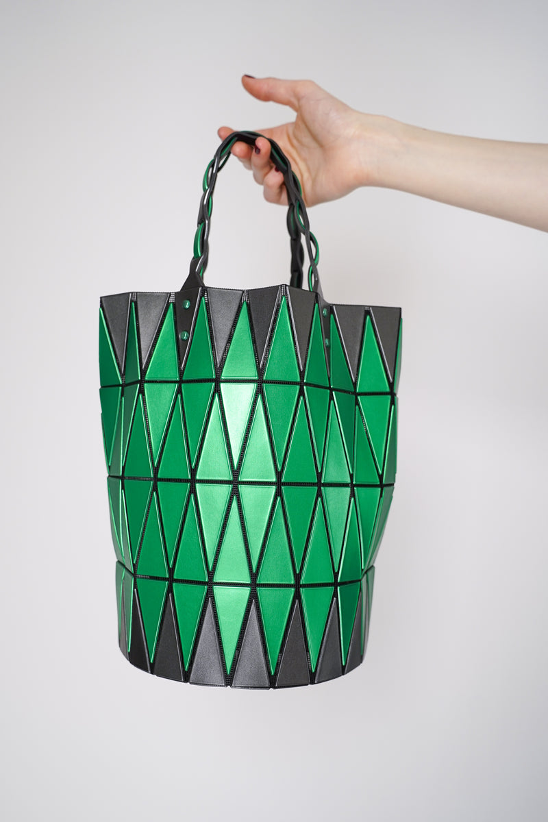 Bao Bao Issey Miyake Basket Bag in Green and Charcoal