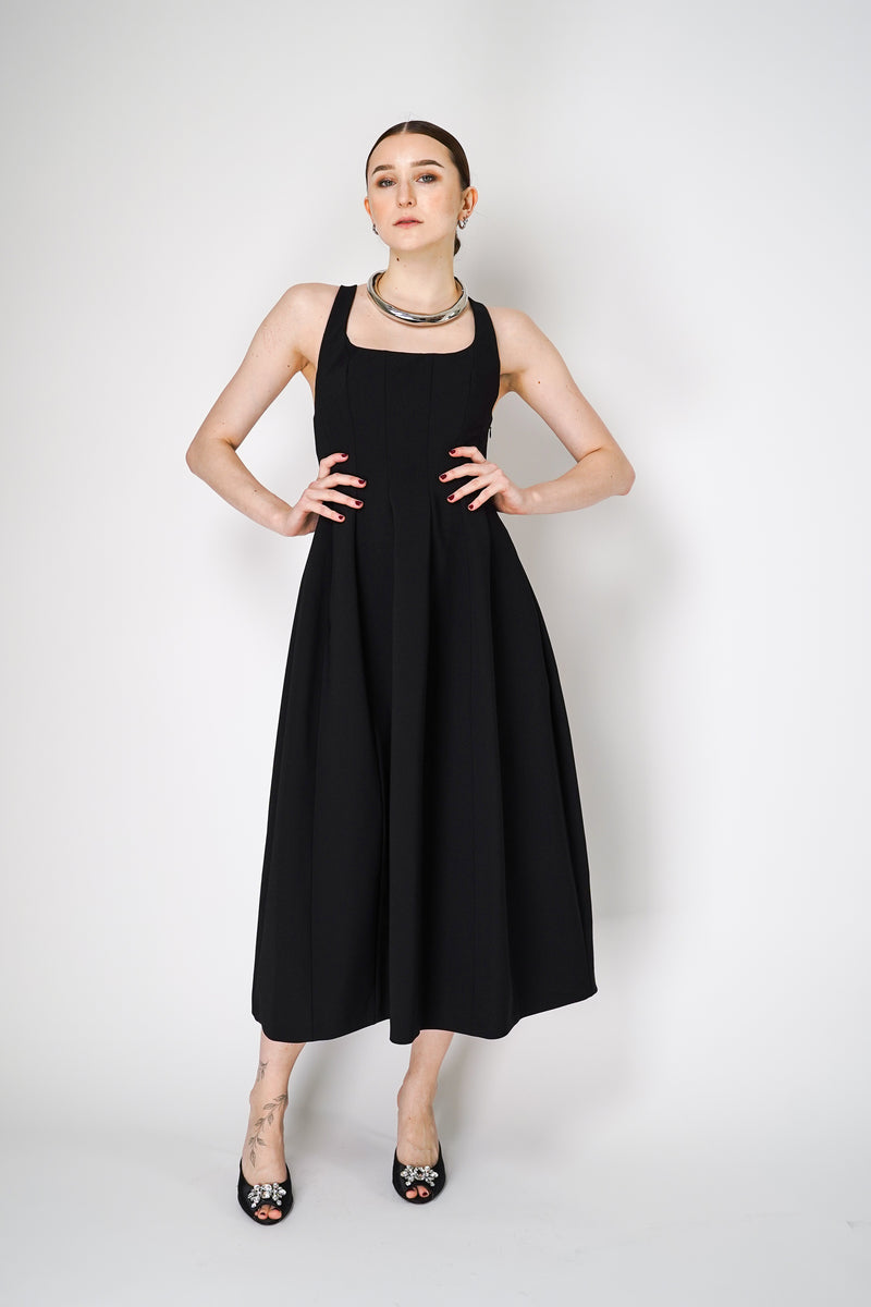 Philosophy di Lorenzo Serafini Panel Stitch Midi Dress in Black