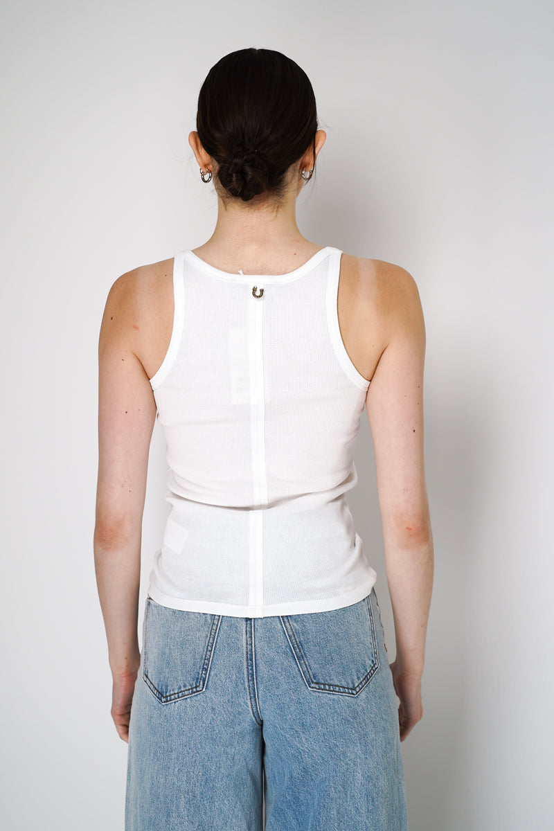 Dorothee Schumacher Fine Rib Cotton Tank Top in White