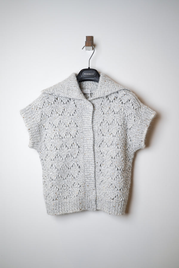 Peserico Knitted Alpaca Knit Vest with Sequins