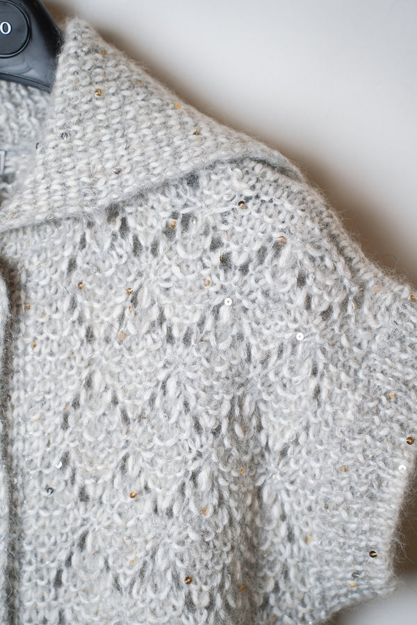 Peserico Knitted Alpaca Knit Vest with Sequins