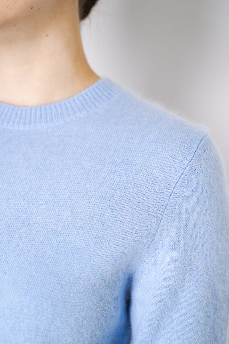 Dorothee Schumacher Wool Cashmere Round Neck Pullover in Light Blue