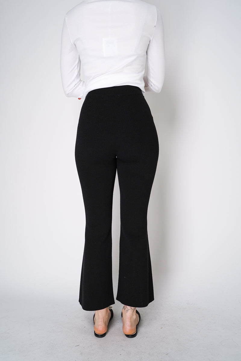 Annette Gortz Flared Ribbed Knit Pants in Black