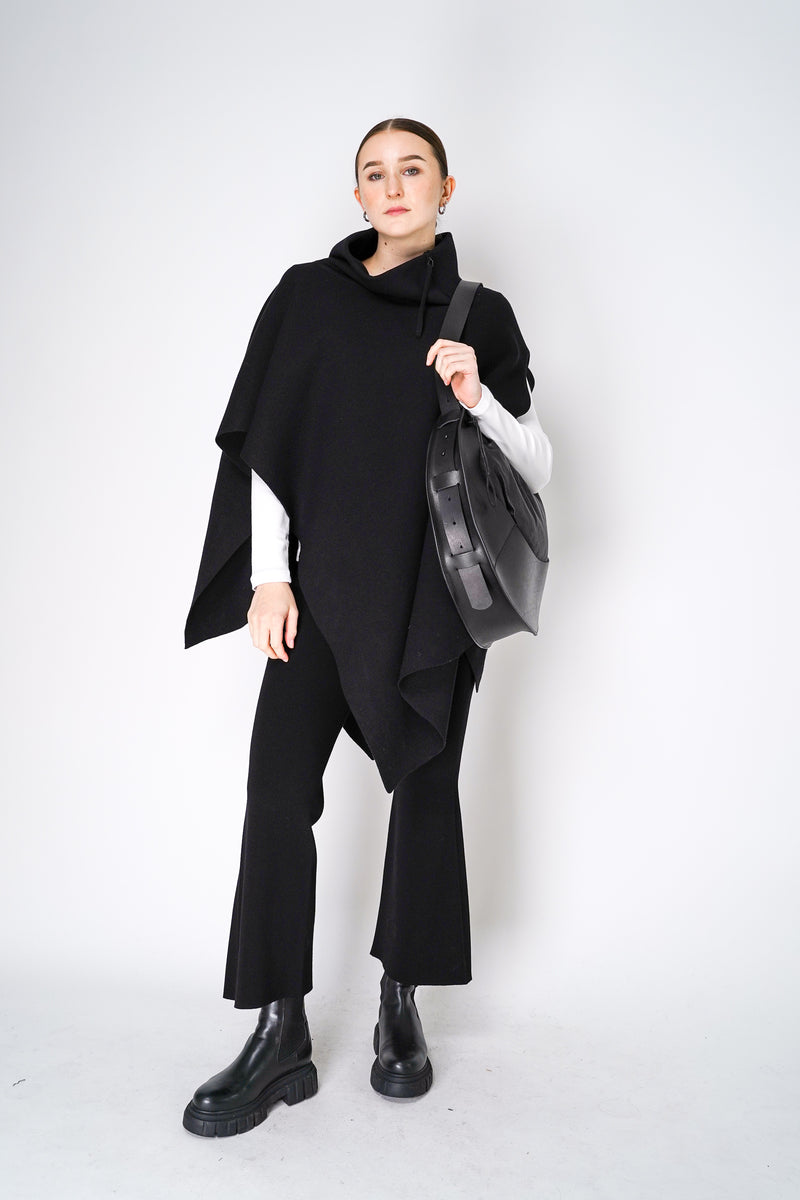 Annette Gortz Flared Ribbed Knit Pants in Black