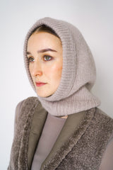 Herno Alpaca Blend Balaclava Hood in Beige Taupe Vancouver. Shop Online or in Store. 