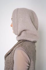 Herno Alpaca Blend Balaclava Hood in Beige Taupe Vancouver. Shop Online or in Store. 