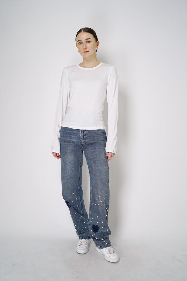 Rag & Bone Luca Long Sleeve Top in White Vancouver. Shop Online or in Store. 