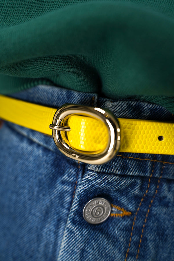 Fabiana Filippi Mini Calfskin Belt in Yellow