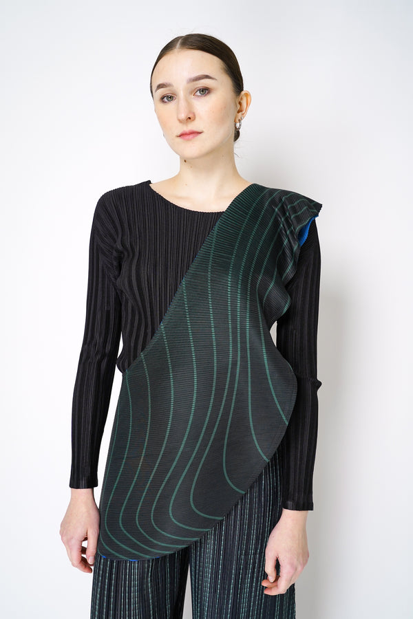 Pleats Please Issey Miyake Wormhole Scarf Vest in Black Multicolour