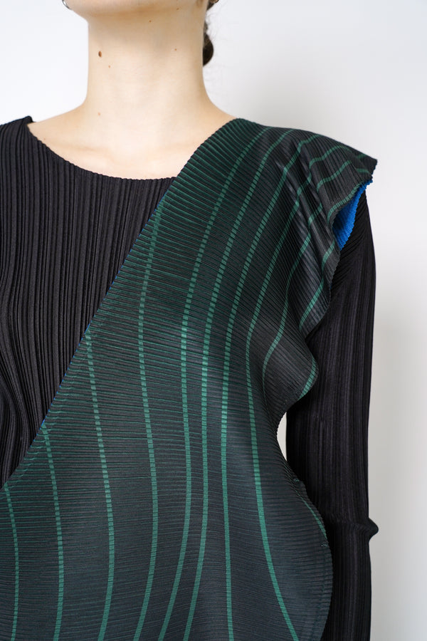 Pleats Please Issey Miyake Wormhole Scarf Vest in Black Multicolour