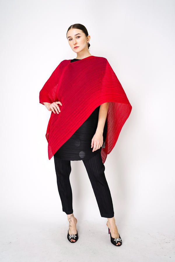 Pleats Please Issey Miyake Small Colourful Madame-T Shawl in Bright Pink