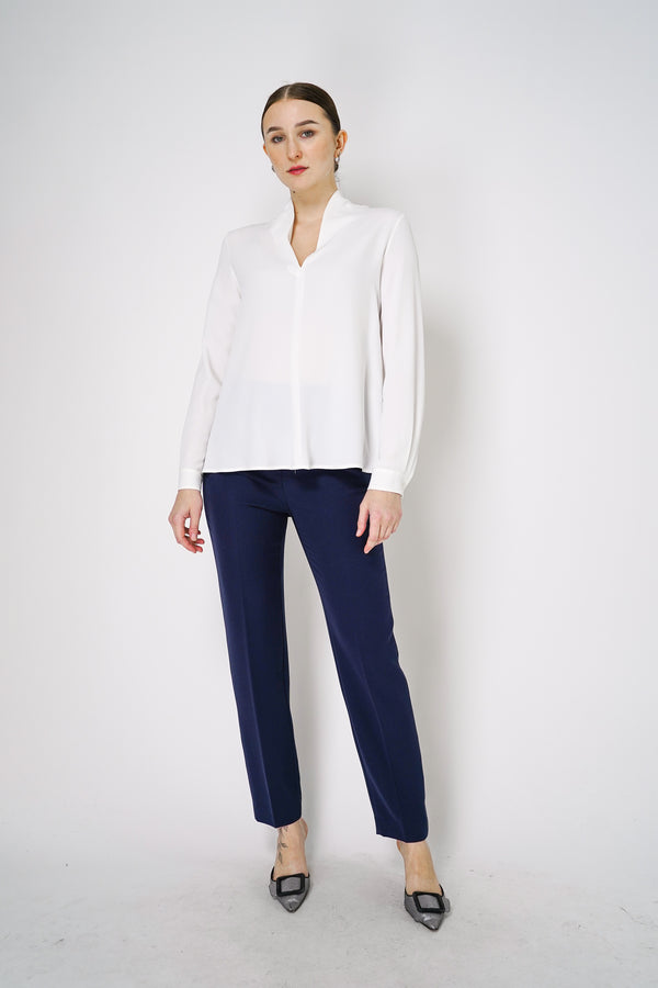 Antonelli Sidro Crepe Pull on Pants in Navy