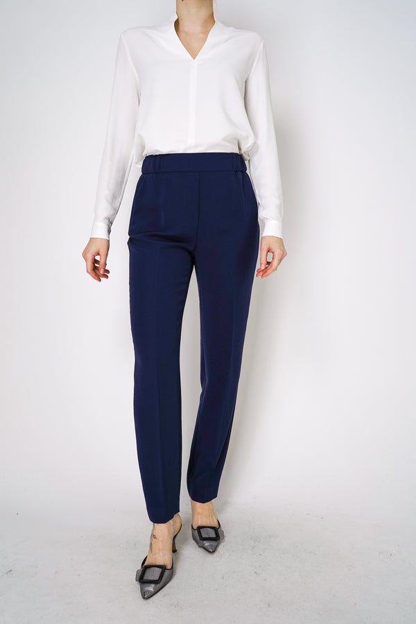 Antonelli Sidro Crepe Pull on Pants in Navy