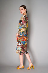 Pleats Please Issey Miyake Aurora Jungle Dress in Multicolour Vancouver. Shop Online or in Store.