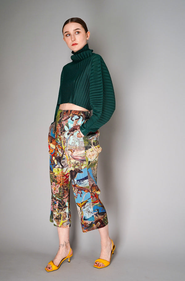 Pleats Please Issey Miyake Aurora Jungle Pants in Multicolour Vancouver. Shop Online or in Store. 