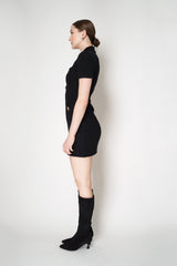 Self-Portrait Black Jewel Button Knit Mini Dress