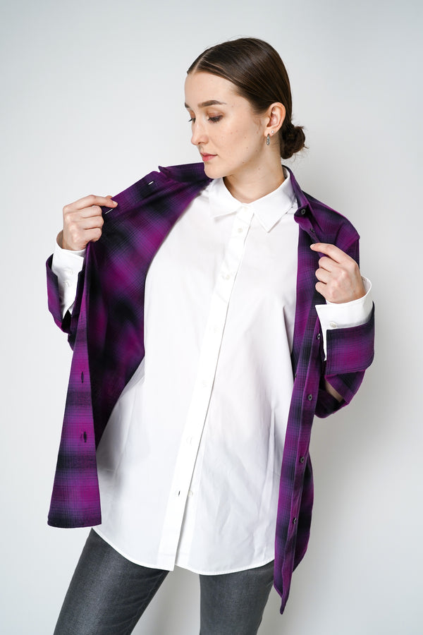 Nº21 Layered Look Plaid Shirt in Black Magenta Vancouver. Shop Online or in Store. 