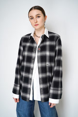 Nº21 Layered Look Plaid Shirt in Black and White Vancouver. Shop Online or in Store.