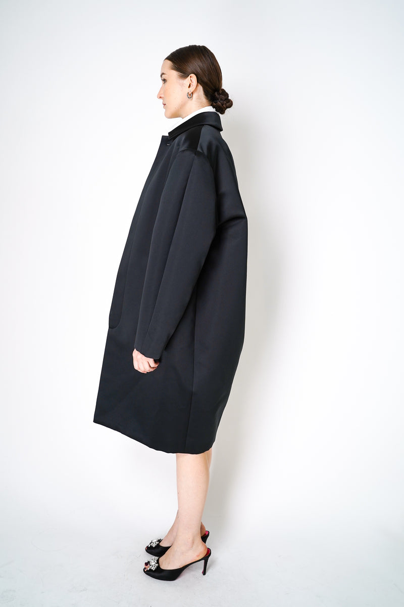 Philosophy di Lorenzo Serafini Duchess Satin Coat in Black