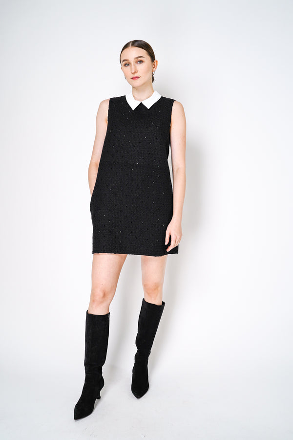 Nº21 Bead Embellished Bouclé Dress with Detachable COllar in Black Vancouver. Shop Online or in Store. 